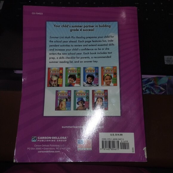 NEW 4TH GRADE WORKBOOK-- SUMMER LINK MATH AND READING--#24 - Picture 2 of 4